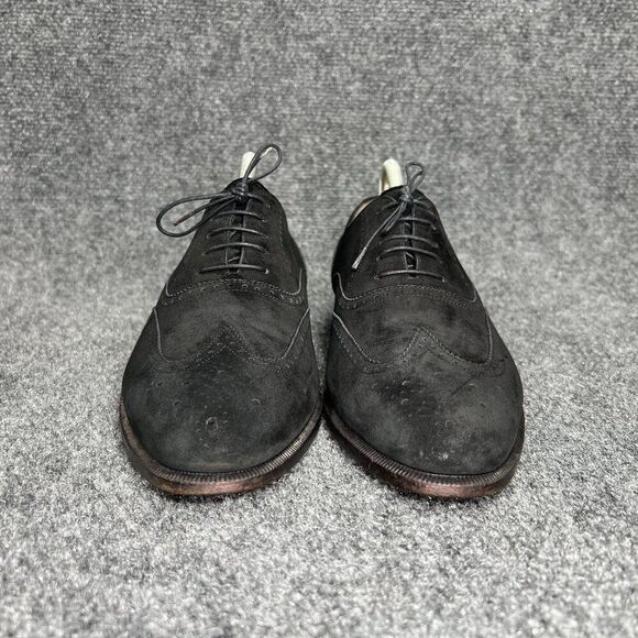 Salvatore Ferragamo Black Suede Oxfords‎ Men\'s 9D Wing Tip Leather Dress Shoes main image 11